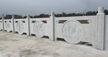 广东芝麻白河道栏杆 石材栏杆