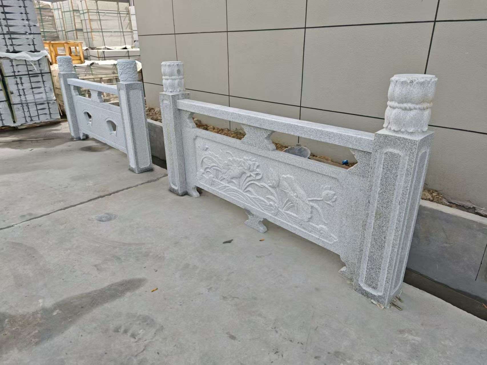 广东芝麻白河道栏杆 石材栏杆