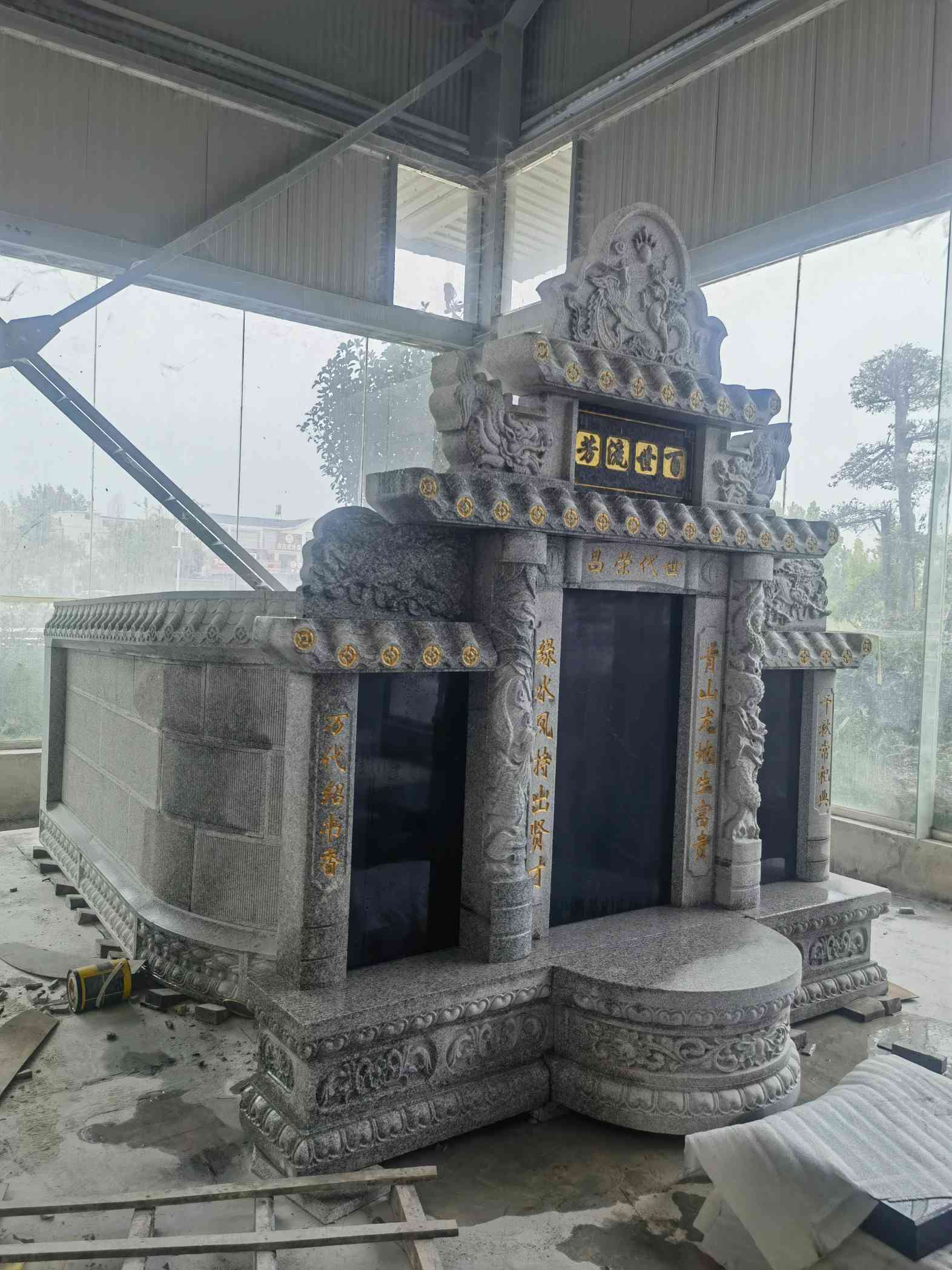 广东套墓 墓碑 围坟石 异形定制